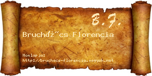 Bruchács Florencia névjegykártya